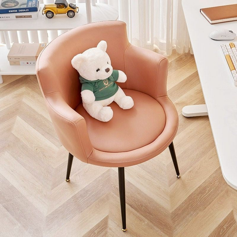Modern Minimalist Arc Round Rotatable Lift Tech Fabric Solid Wood Carbon Steel Desk Chair Backrest Armrest For Home Office