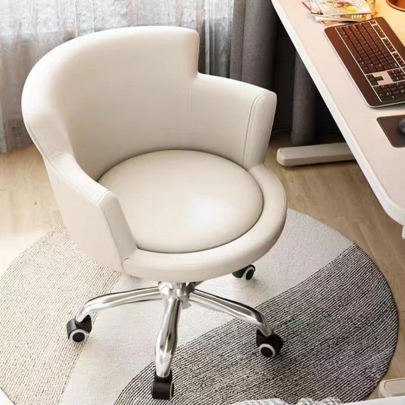 Modern Minimalist Arc Round Rotatable Lift Tech Fabric Solid Wood Carbon Steel Desk Chair Backrest Armrest For Home Office