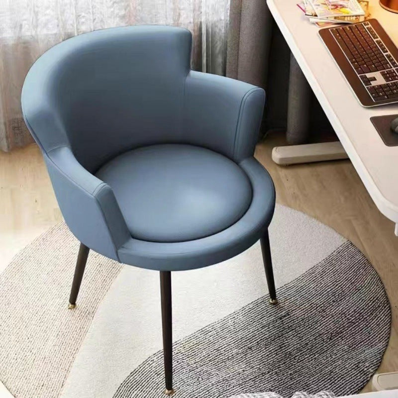 Modern Minimalist Arc Round Rotatable Lift Tech Fabric Solid Wood Carbon Steel Desk Chair Backrest Armrest For Home Office