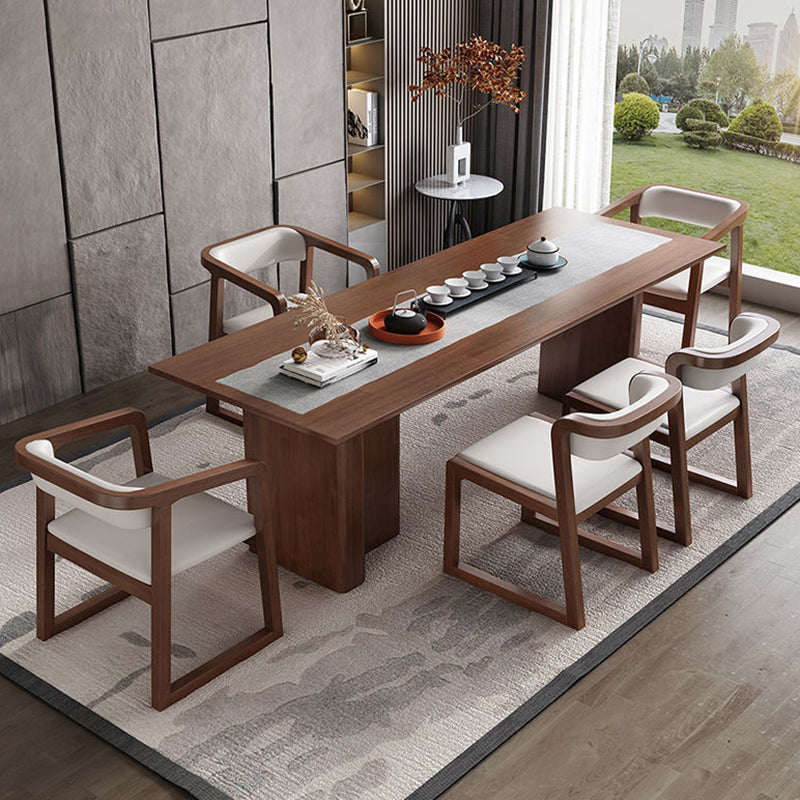 Traditional Chinese Bent Square Right Angle PU Leather Ash Wood Dining Chair Backrest For Dining Room