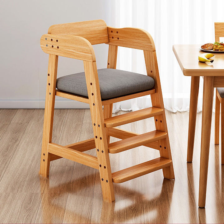 Moderne Einfachheit Kinder Dreifach Quadrat Stoff Gummibaumholz Esszimmerstuhl Rückenlehne Für Esszimmer 