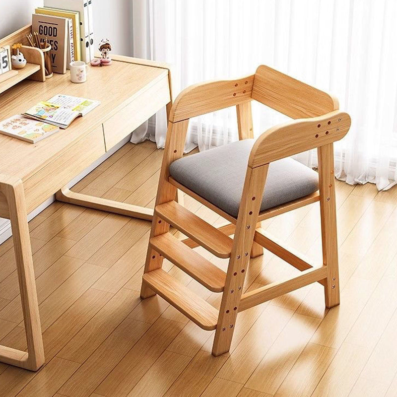 Moderne Einfachheit Kinder Dreifach Quadrat Stoff Gummibaumholz Esszimmerstuhl Rückenlehne Für Esszimmer 