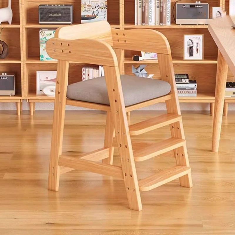 Chaise de salle à manger pour enfants en tissu caoutchouc bois moderne simplicité triple carré dossier 