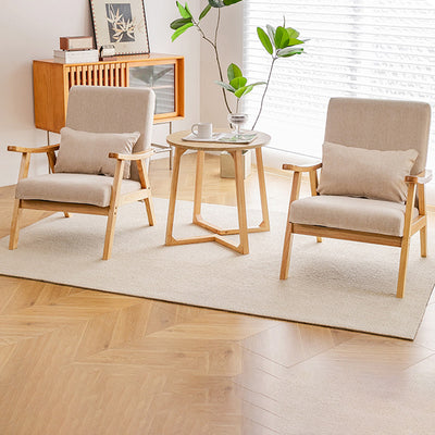 Chaise d'appoint en bois massif avec dossier et accoudoirs en cuir à gratter pour chat traditionnel japonais rectangulaire carré trapézoïdal pour salon 