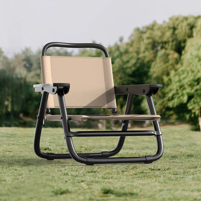 Moderner minimalistischer quadratischer Stuhl aus Oxford-Stoff mit Stahlrohr, Rückenlehne und Armlehne für den Außenbereich 