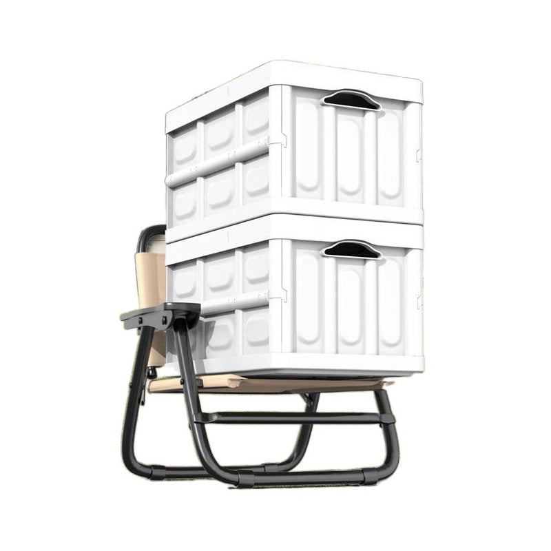 Moderner minimalistischer quadratischer Stuhl aus Oxford-Stoff mit Stahlrohr, Rückenlehne und Armlehne für den Außenbereich 