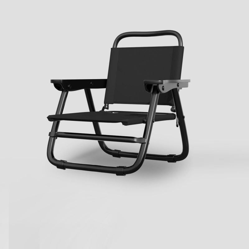 Moderner minimalistischer quadratischer Stuhl aus Oxford-Stoff mit Stahlrohr, Rückenlehne und Armlehne für den Außenbereich 