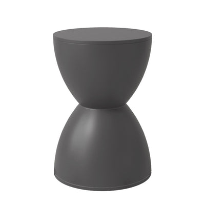 Moderner minimalistischer Sanduhr-förmiger runder Kunststoffstuhl ohne Rückenlehne für das Wohnzimmer 