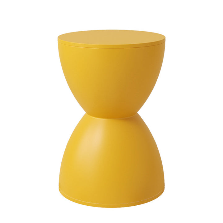 Chaise en plastique ronde en forme de sablier minimaliste moderne sans dossier pour salon 