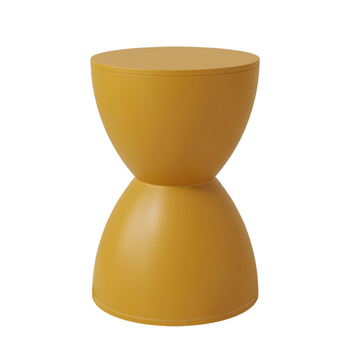 Chaise en plastique ronde en forme de sablier minimaliste moderne sans dossier pour salon 