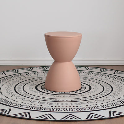Contemporary Scandinavian Round Cone Hourglass Plastic Chair Backless For Living Room