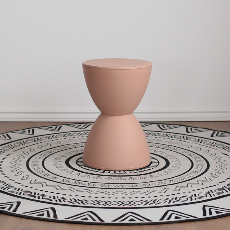 Contemporary Scandinavian Round Cone Hourglass Plastic Chair Backless For Living Room