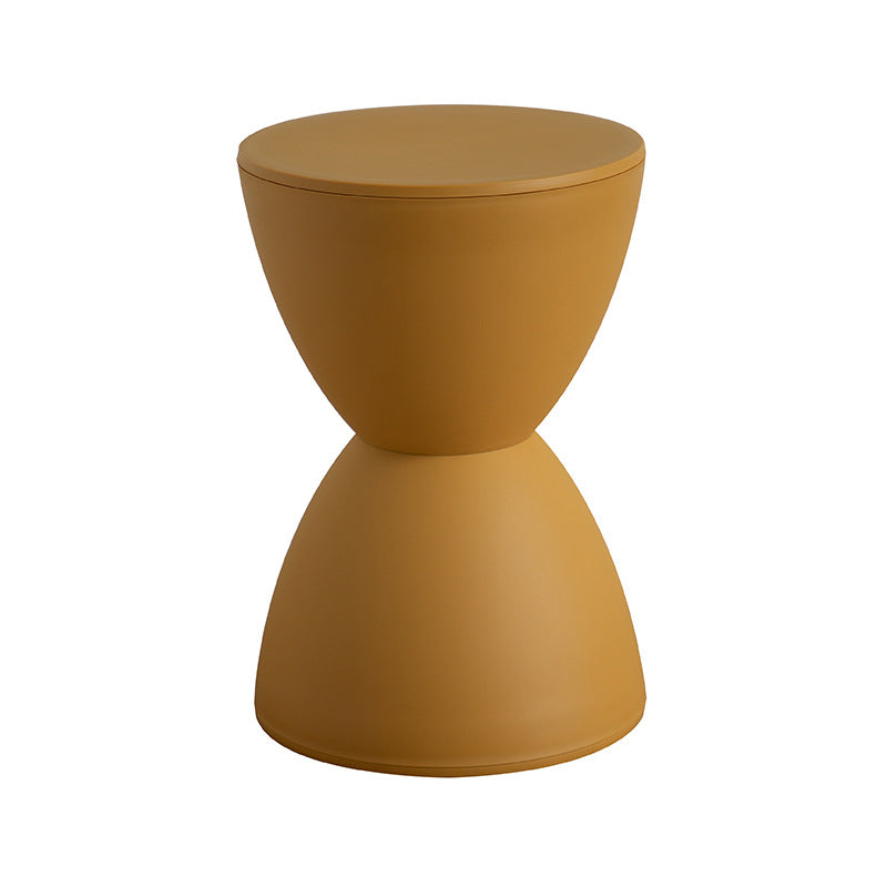 Contemporary Scandinavian Round Cone Hourglass Plastic Chair Backless For Living Room