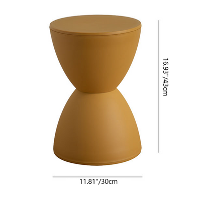 Contemporary Scandinavian Round Cone Hourglass Plastic Chair Backless For Living Room
