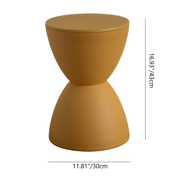 Contemporary Scandinavian Round Cone Hourglass Plastic Chair Backless For Living Room