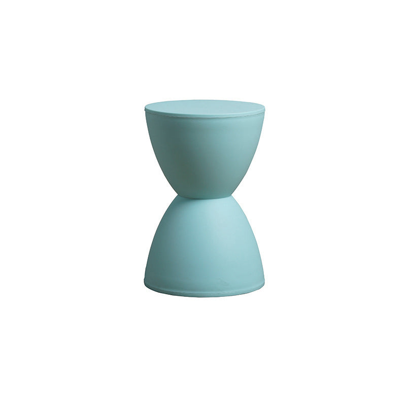 Contemporary Scandinavian Round Cone Hourglass Plastic Chair Backless For Living Room