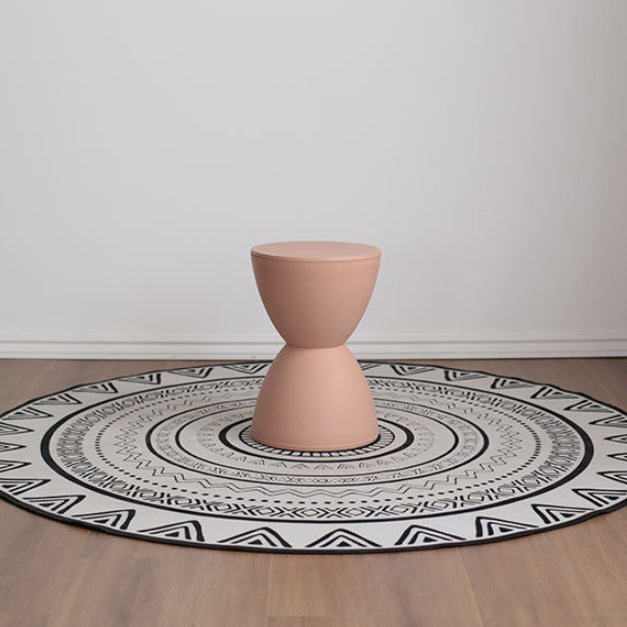 Contemporary Scandinavian Round Cone Hourglass Plastic Chair Backless For Living Room