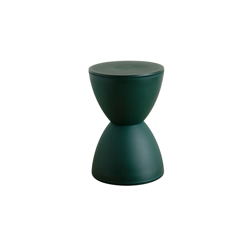 Contemporary Scandinavian Round Cone Hourglass Plastic Chair Backless For Living Room