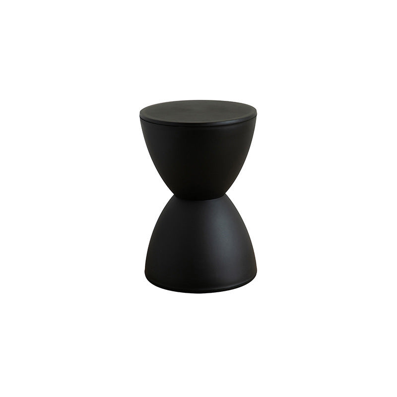 Contemporary Scandinavian Round Cone Hourglass Plastic Chair Backless For Living Room