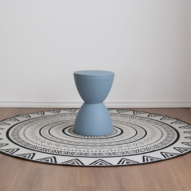 Contemporary Scandinavian Round Cone Hourglass Plastic Chair Backless For Living Room