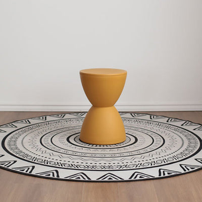 Contemporary Scandinavian Round Cone Hourglass Plastic Chair Backless For Living Room