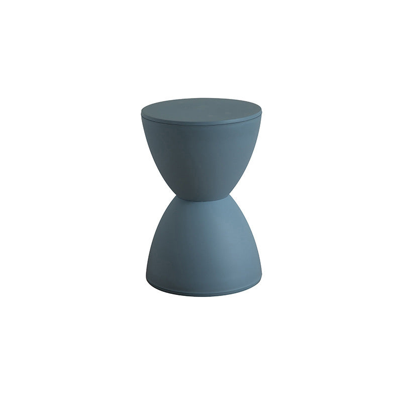 Contemporary Scandinavian Round Cone Hourglass Plastic Chair Backless For Living Room
