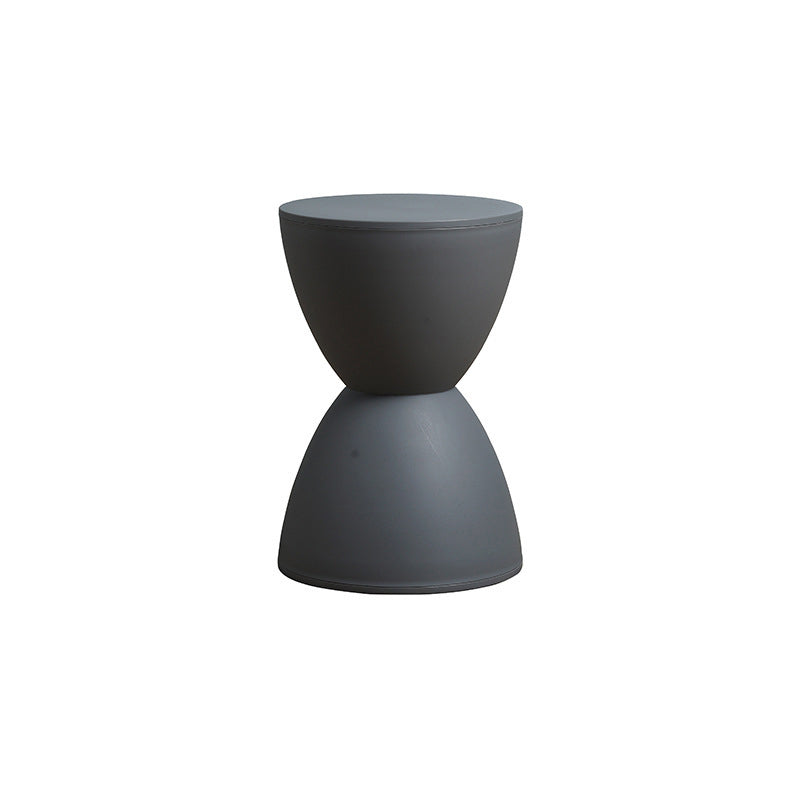Contemporary Scandinavian Round Cone Hourglass Plastic Chair Backless For Living Room