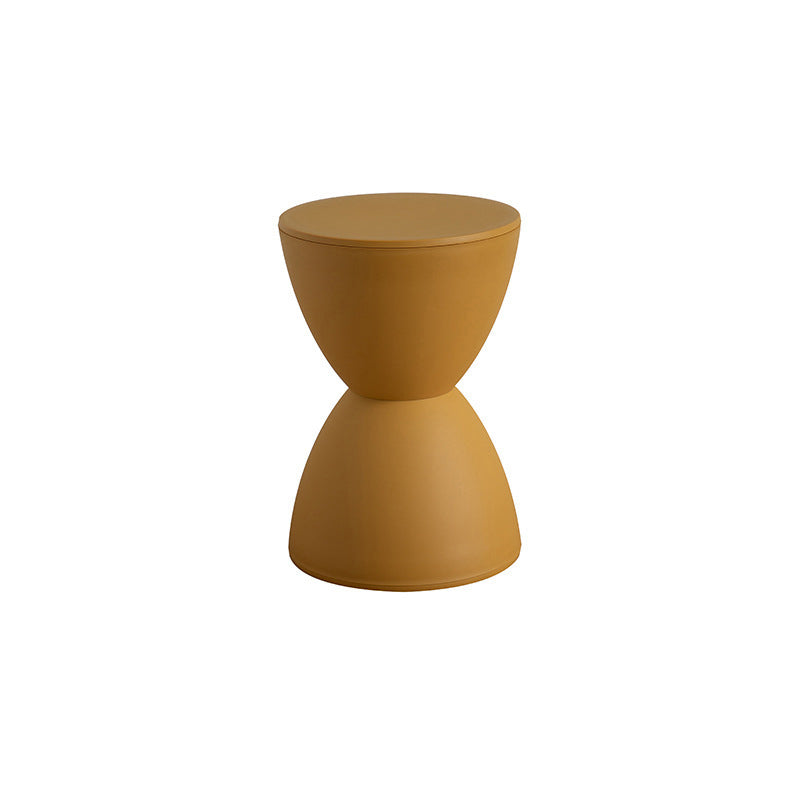 Contemporary Scandinavian Round Cone Hourglass Plastic Chair Backless For Living Room