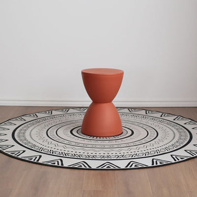 Contemporary Scandinavian Round Cone Hourglass Plastic Chair Backless For Living Room