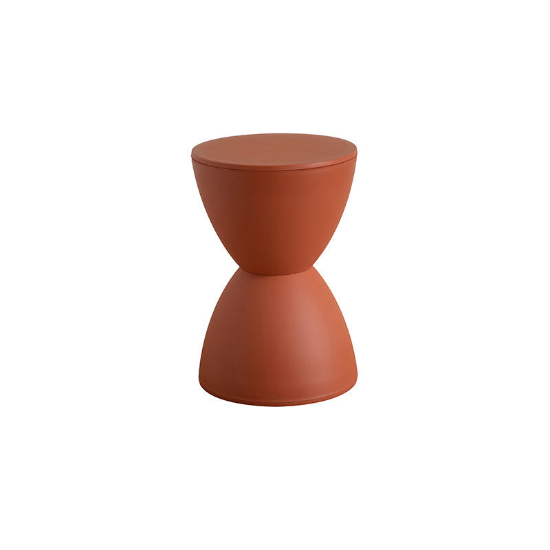 Contemporary Scandinavian Round Cone Hourglass Plastic Chair Backless For Living Room