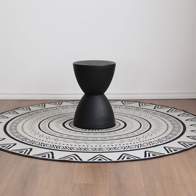 Contemporary Scandinavian Round Cone Hourglass Plastic Chair Backless For Living Room