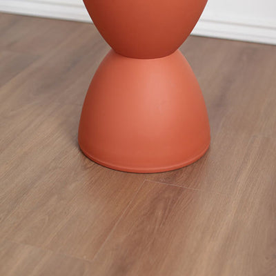 Contemporary Scandinavian Round Cone Hourglass Plastic Chair Backless For Living Room