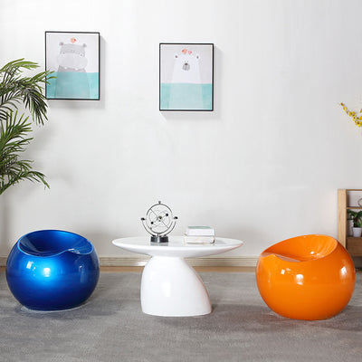 Modern Art Deco Apple Shape Round ABS Plastic Steel Chair Backless For Living Room