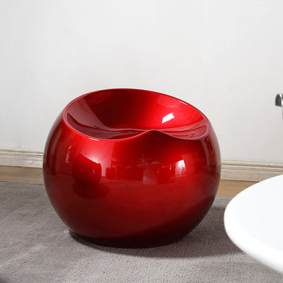 Modern Art Deco Apple Shape Round ABS Plastic Steel Chair Backless For Living Room
