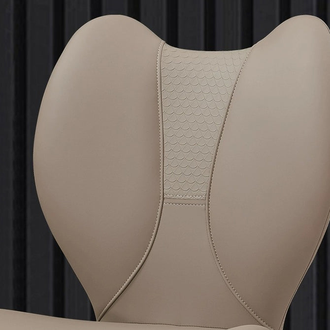 Contemporary Scandinavian Curved Arc Square Leather Metal Dining Chair Backrest Armless For Dining Room