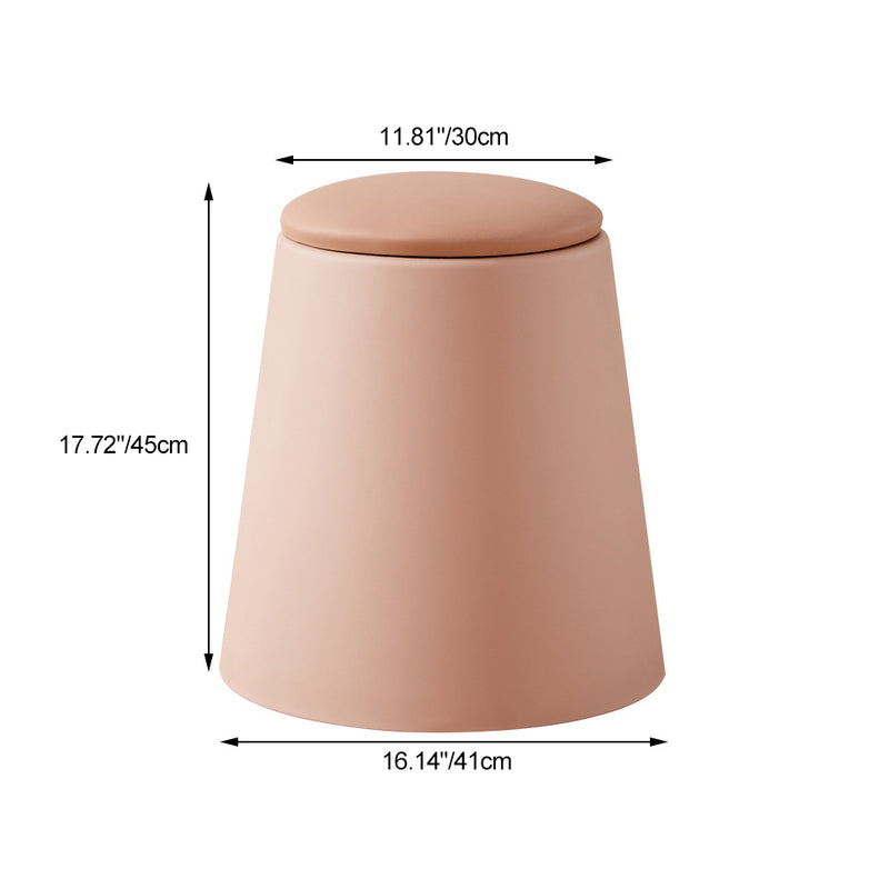 Contemporary Scandinavian Round Cylinder Stackable Leather PP Low Stool For Living Room