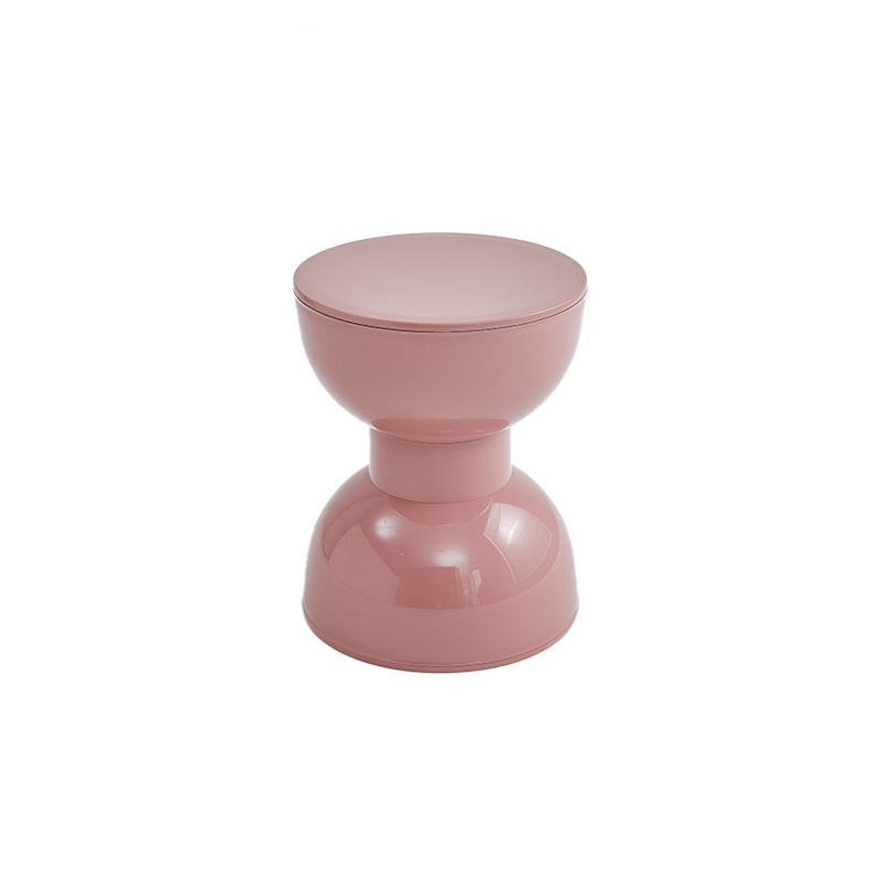Tabouret bas en plastique PVC en forme de barbell demi-rond scandinave contemporain pour salon 