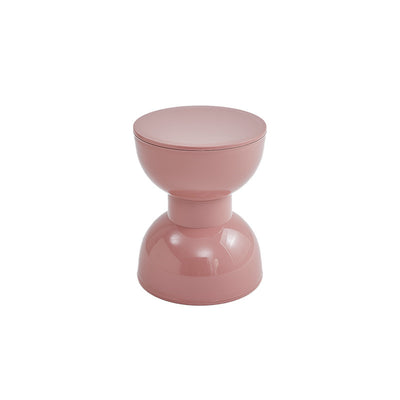 Contemporary Scandinavian Half Round Barbell Shape PVC Plastic Low Stool For Living Room