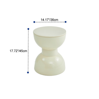 Contemporary Scandinavian Half Round Barbell Shape PVC Plastic Low Stool For Living Room