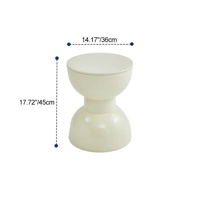 Contemporary Scandinavian Half Round Barbell Shape PVC Plastic Low Stool For Living Room