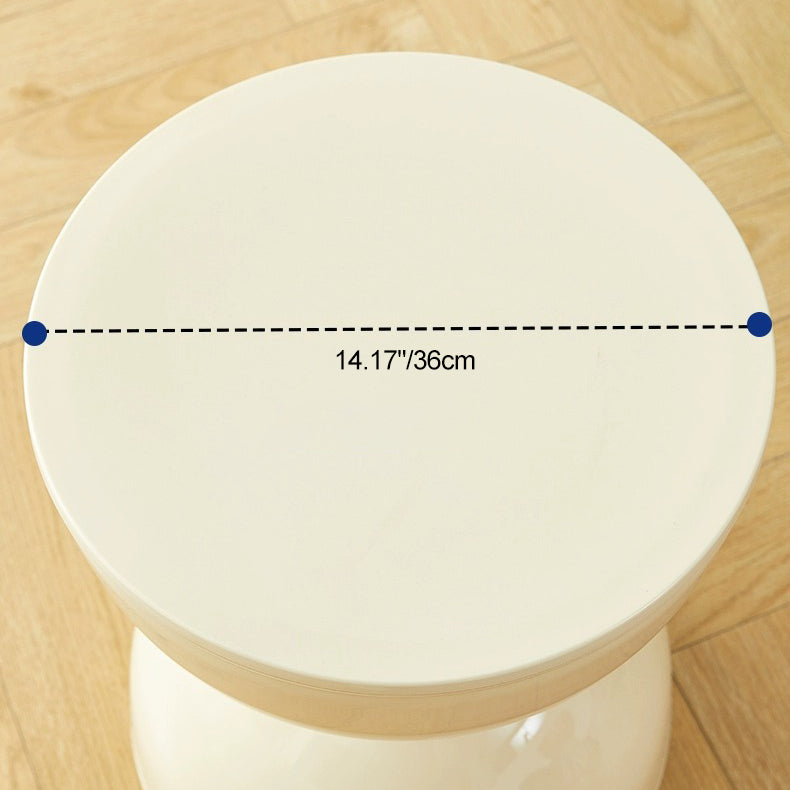 Contemporary Scandinavian Half Round Barbell Shape PVC Plastic Low Stool For Living Room
