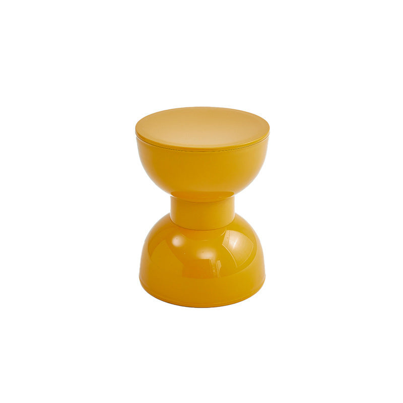 Contemporary Scandinavian Half Round Barbell Shape PVC Plastic Low Stool For Living Room