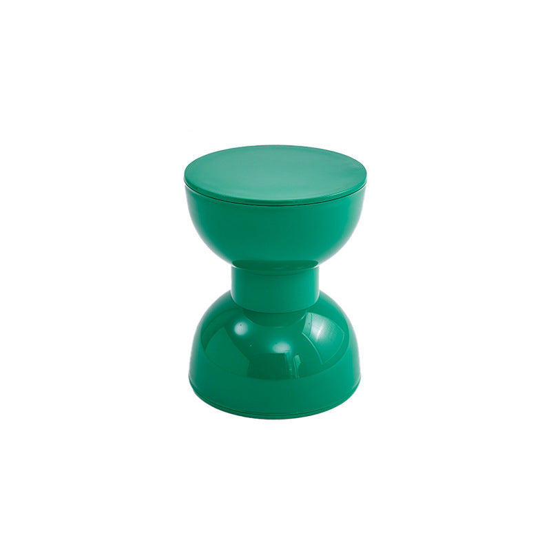 Contemporary Scandinavian Half Round Barbell Shape PVC Plastic Low Stool For Living Room
