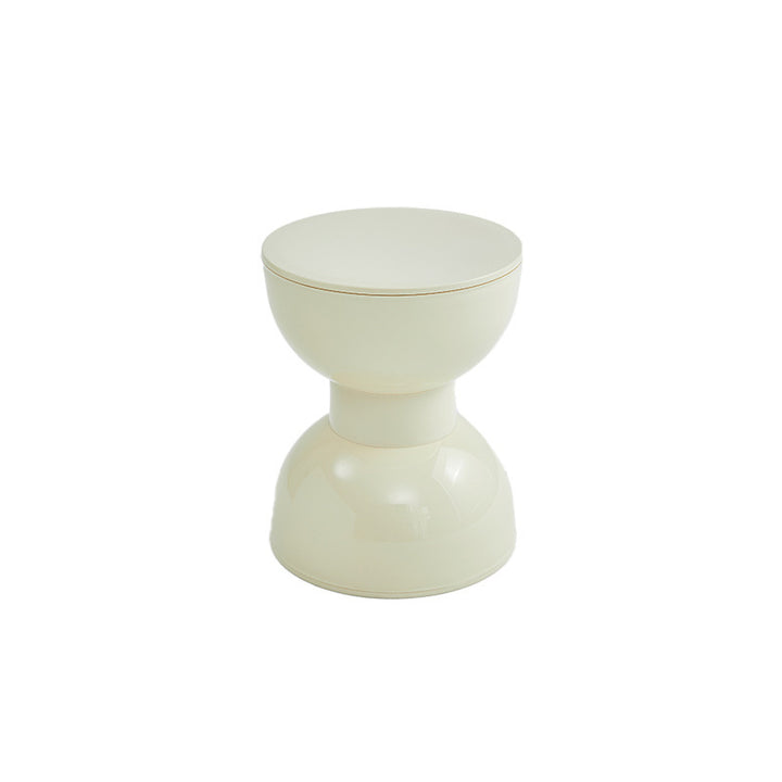 Tabouret bas en plastique PVC en forme de barbell demi-rond scandinave contemporain pour salon 