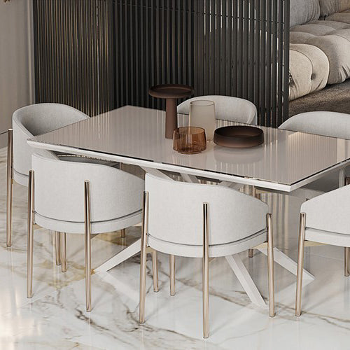 Modern Luxury Half Wrap Rounded Velvet Stainless Steel Dining Chair Backrest Armrest For Dining Room