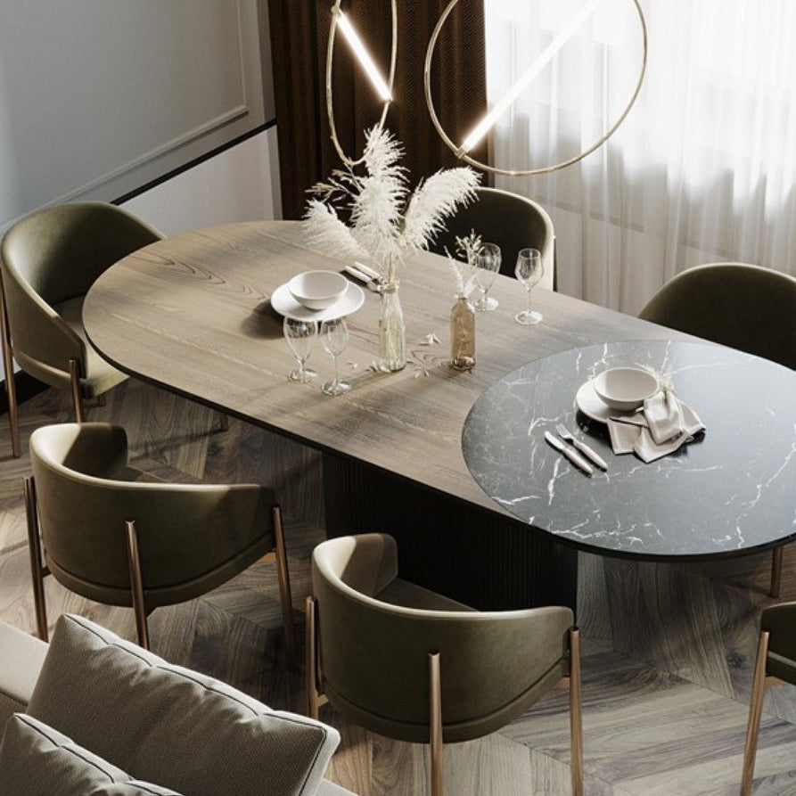 Modern Luxury Half Wrap Rounded Velvet Stainless Steel Dining Chair Backrest Armrest For Dining Room
