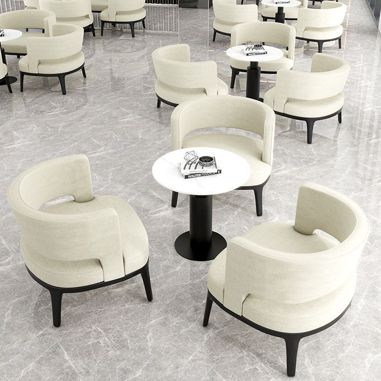 Modern Minimalist Round Half Bag Curved Velvet Solid Wood Dining Chair Backrest For Dining Room