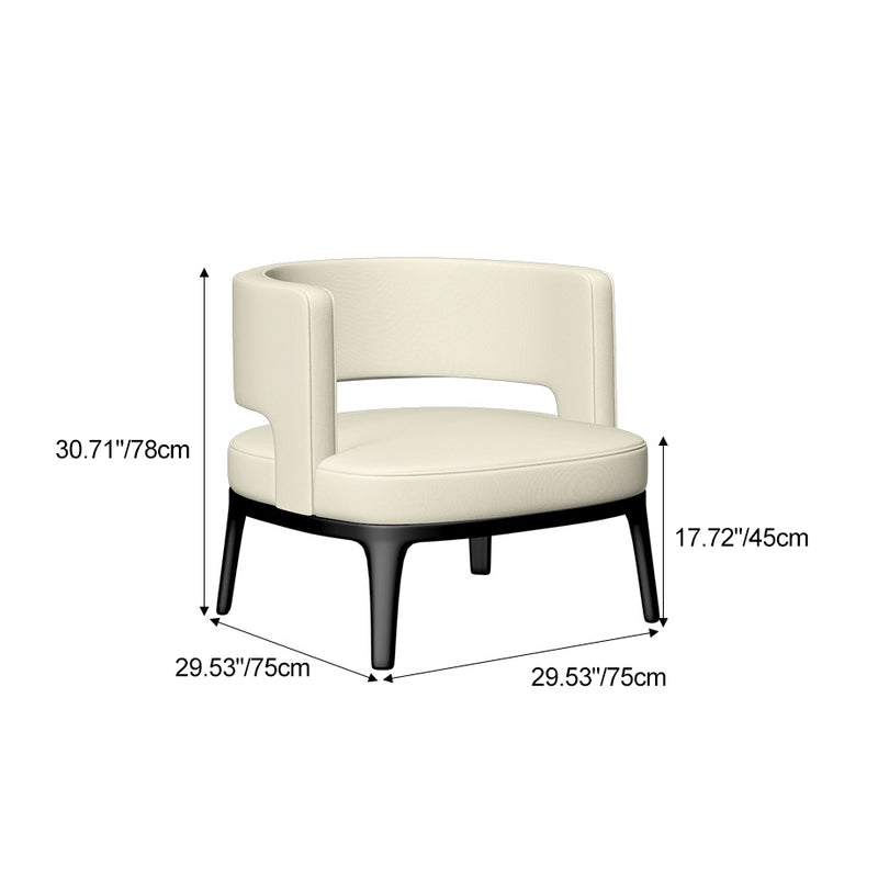 Modern Minimalist Round Half Bag Curved Velvet Solid Wood Dining Chair Backrest For Dining Room
