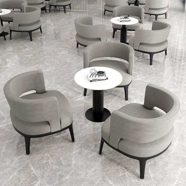 Modern Minimalist Round Half Bag Curved Velvet Solid Wood Dining Chair Backrest For Dining Room