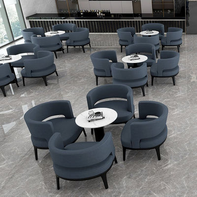 Modern Minimalist Round Half Bag Curved Velvet Solid Wood Dining Chair Backrest For Dining Room